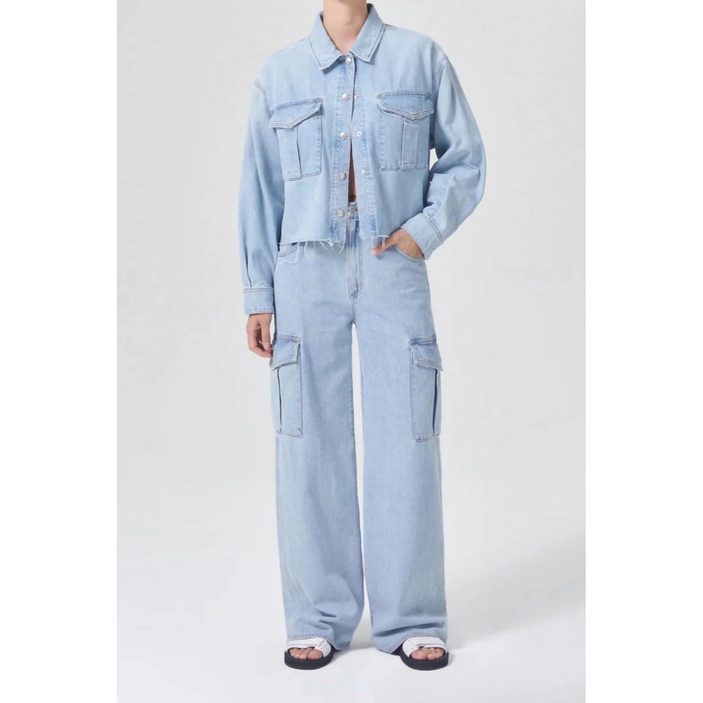 AGOLDE Size 28 Minka Cargo Wide Leg Jeans in Realm Cargo Pockets